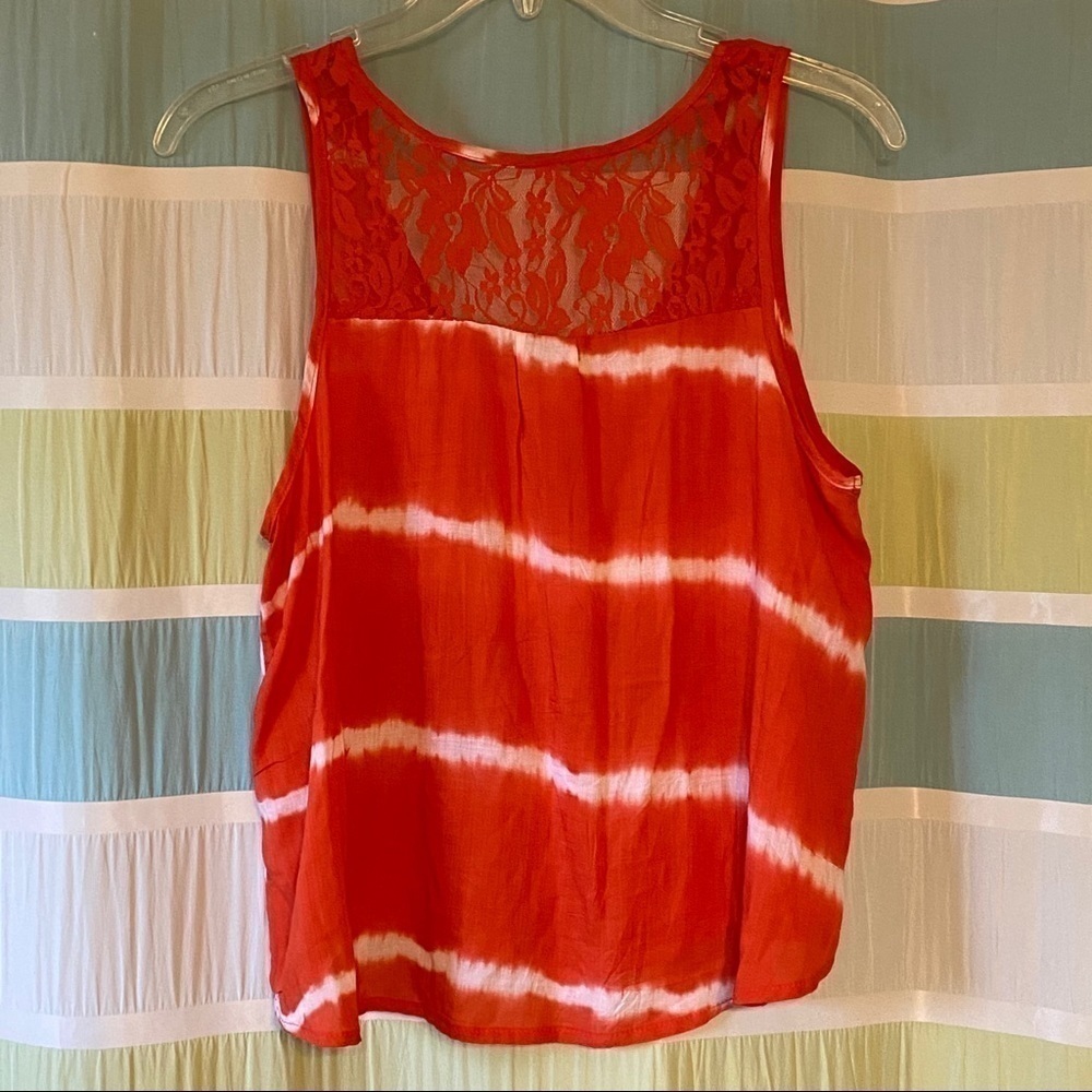 Poetry Boho Tie Dye Lace Tank Top Sz Small - Picture 5 of 6